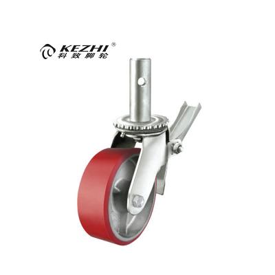 China Industry High Quality 6 Inch Normal Steel Scaffolding Caster Wheel With Brake For Trolley for sale