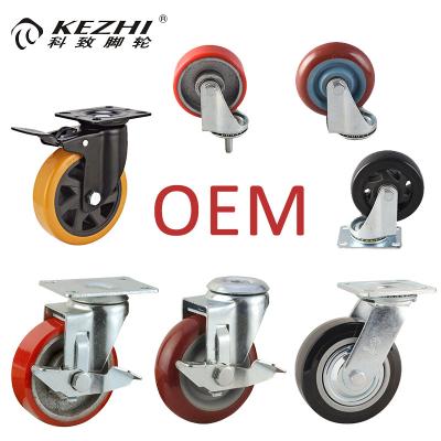 China Fixed Trolley m8 Thread Screw Furniture PVC Caster Wheels Hard Floor Casters for sale