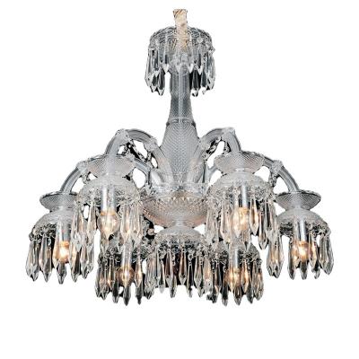 China Modern good quality luxury crystal chandelier for hotel lobby application switch color K9 crystal ceiling chrome lamps for sale