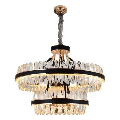 China Newest Modern Round K9 Crystal Chandelier Lights LED Living Room Lighting Fixtures Indoor Luxury Pendant Hanging Lamps for sale