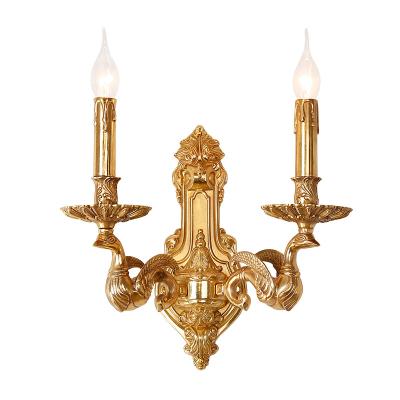 China Factory direct 2021 high quality EUROPEAN new retro lighting indoor brass wall lamp for sale