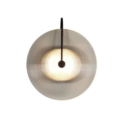 China Nordic Minimalist Round Glass Disc Geometry Room Indoor Decor Led Light Modern Fantasy Decorative Wall Lamp for sale