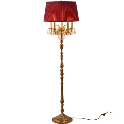 China Chinese Manufacturer French Style Of Classic Brass LED Floor Lamp Living Room Lights for sale