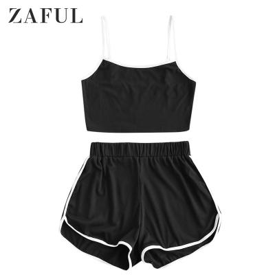 China ZAFUL QUICK DRY Cami Top And Dolphin Shorts Ringer Sporty Set Two Piece Women for sale