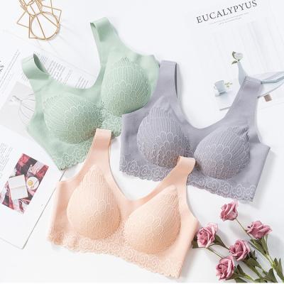 China Thailand QUICK DRY Anti Sleep Mite Breathable Girls Invest Comfortable Natural Latex Padded Seamless Bra Ladies Anti-bacteria Sleep Bra for sale