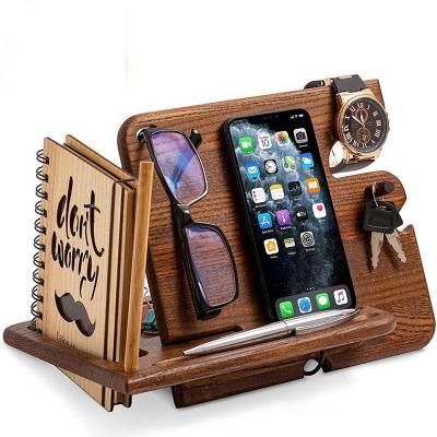 China Waterproof Cell Phone Multiple Holder Rechargeable Wooden Mobile Phone Docking Station Wooden Satellite for sale