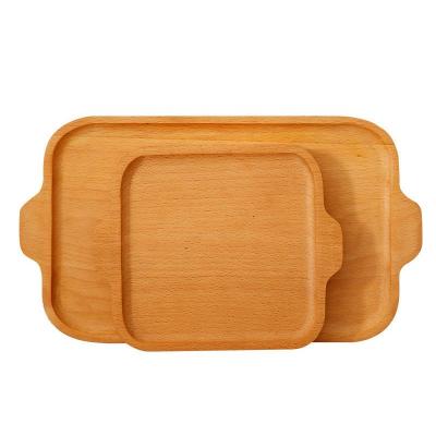 China home & Hot Sale Sushi Snack Food Wooden Kitchen Serving Trays Board Trays With Handle for sale