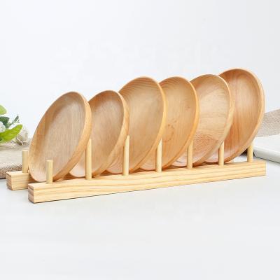 China Viable Hot Sale Cabinet Organizer Bamboo Wooden Dish Shelf Storage Rack Kitchen Cup Holder /kitchen Dish Drying Rack for sale