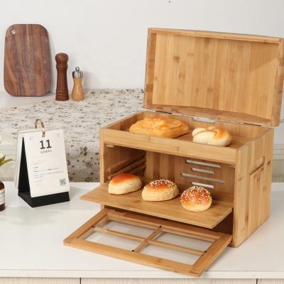 China Natural Bamboo Freshness Preservation Bread Box Kitchen Food Storage - Assembled with One Drawer for sale