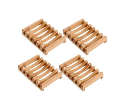 China Modern Wholesale Natural Bamboo Soap Holder Storage Tray Wooden Soap Dish For Bathroom for sale