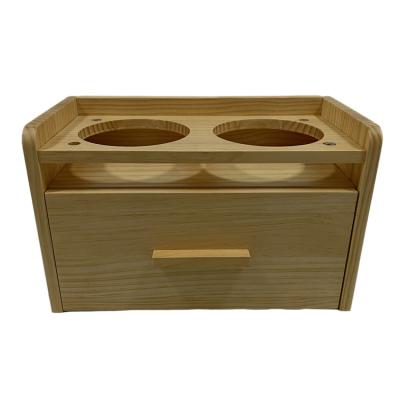 China Cat Bowl Rack To Stabilize Adjustable Newly Designed Viable Floor and Anti-Cat Ridge Rubber Ceramic Double Bowl for sale