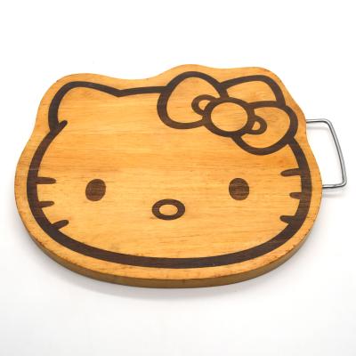 China Custom Viable Cat Shape Kitchen Wood Chopper Cheese Animal Solid Wood Cutting Board for sale