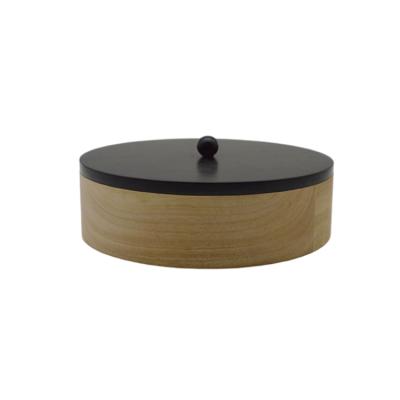 China China Wholesale Household Round Wooden Storage Box With Lid for sale