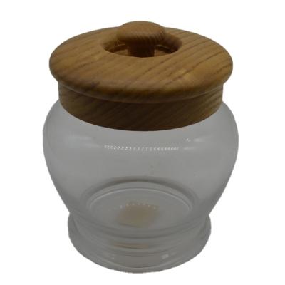 China Wholesale High Quality Food Spice Storage Stocked Glass Jar With Wooden Lid for sale