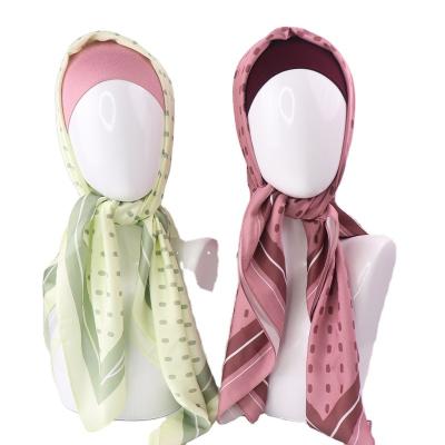 China New Satin Digital Printing Scarf Square Matte Satin Hijab Silk Digital Print Hijab For Women Scarves Shawl for sale