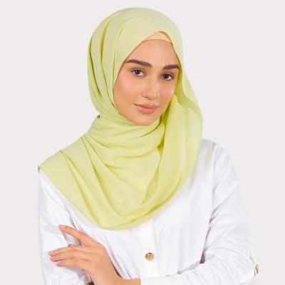 China Hot-selling Chiffon Georgette Chiffon Muslim Scarves Women Hijab Malaysia Muslim Adult Woman Hijab Simple Scarf With Eyelash Shawl for sale