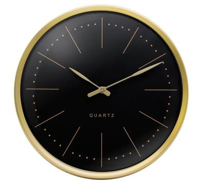 China Moden Design Luxury Simple Gold Case Paper Dial Arched Glass Metal Wall Clock For Home Decoration for sale