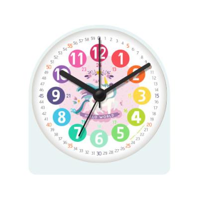 China 2021 New Design Colorful Kids Wake Up Table Clock With Night Light Nap Function For Child Study for sale