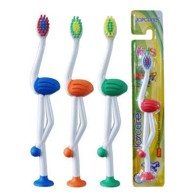 China Kids Toothbrush High Quality Dental Care Ostrich Design Handle Soft Cute Stiffens Tongue Cleaner Kids Toothbrush for sale