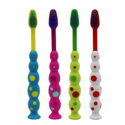 China Classic Kids Toothbrush Kids Teeth Care Toothbrush Animal Design Toothbrush With Suction Cup Soft Bristle for sale