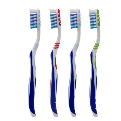 China Medium Soft Contrary Action Adult Toothbrush with Tongue Scraper Private Label Cleaner Toothbrush for sale