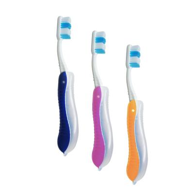 China 2021 Travel Toothbrush Convenient Big Head Adult Head Transparent Foldable Travel Toothbrush Transparent Foldable Toothbrush for sale