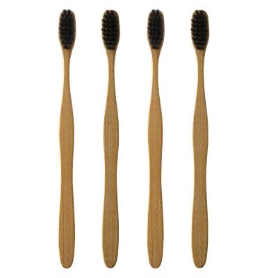 China Eco-friendly Natural Biodegradable Soft Kids Charcoal Plant Charcoal Adult Bamboo Toothbrush Bristle Bamboo Toothbrush for sale