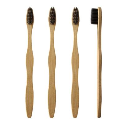 China High Quality Natural Bamboo Toothbrush Handle Soft Charcoal Eco-friendly Charcoal Stiffen Adult Toothbrush for sale