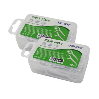 China 630D Nylon / Terylene 630D Dental Floss Custom Dental Cleaning Picks Mint / Original Flavors With Toothpick for sale