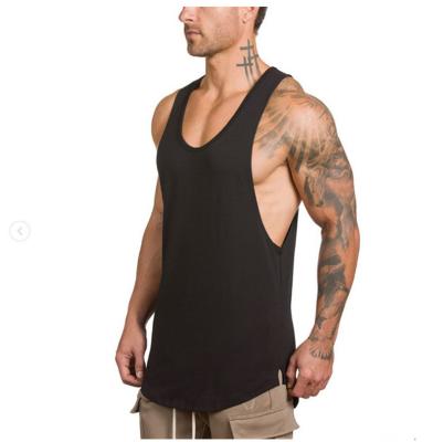 China QUICK DRY Plus Size Thin Cotton Solid Color 100% Sleeveless T-Shirt Can Be Stamped Printing Vest For Men for sale