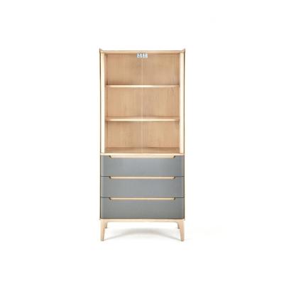 China Durable low price guaranteed quality modern bookcase with glass door and drawers for sale