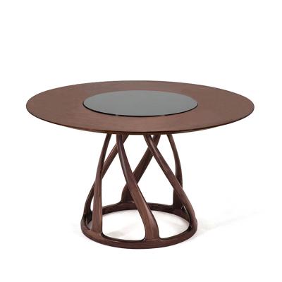 China High Quality Durable Modern Light Walnut Marble Paint Living Room Round Stone Dining Table for sale