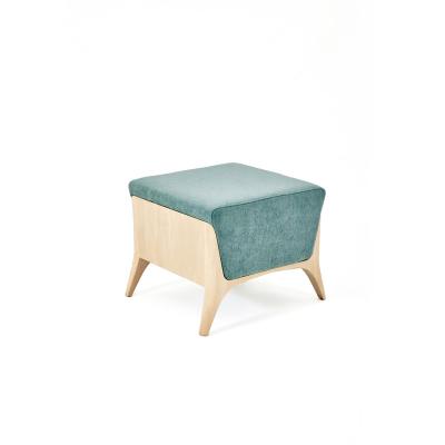 China Durable Modern Family Living Room Clear Painting Square Small Wooden Ottoman Stool for sale