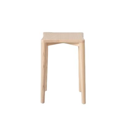 China Durable Living Room Clear Paint Ash Kitchen Kids Stool Chair White Without Back for sale