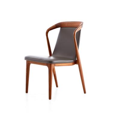 China Good Quality Durable Hot Selling Clear Luxury Walnut Leather Various Leather Dining Chair for sale