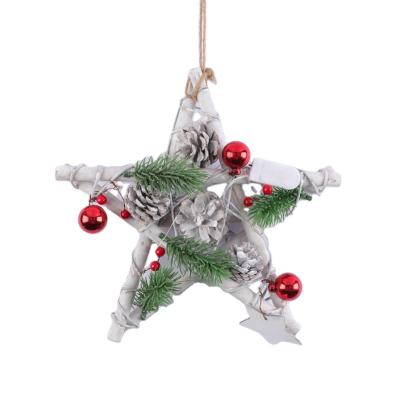 China Classic Snowflake Laser Cutout Wooden Christmas Tree Hanging Ornament for sale