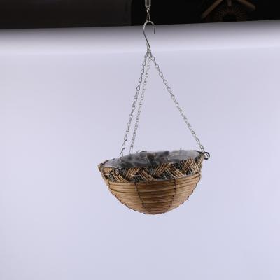 China Wholesale Viable Indoor Adjustable Artificial Garden Planter Wall Pot Flower Plant Wall Hanging Rope Cotton Rope Hanging Baskets for sale