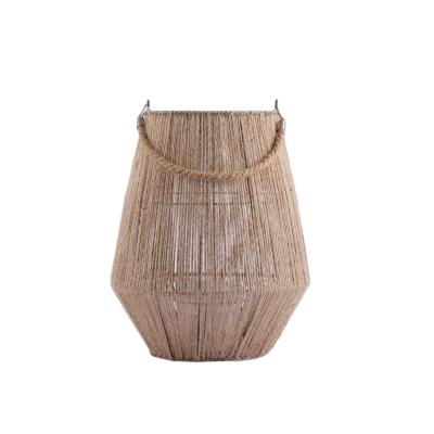 China Classic Decorative Hemp Rope Lantern Outdoor Camping Garden Lantern For Home Decorative for sale