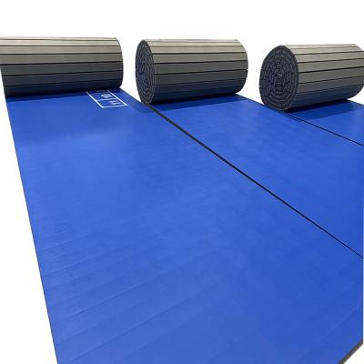 China Resilient Foam Backing With Maximum Shock Absorption Vinyl Bonded PE Foam Mat Flexible Rollout Martial Arts Mat BJJ Brazilian Jiu-Jitsu Mat for sale