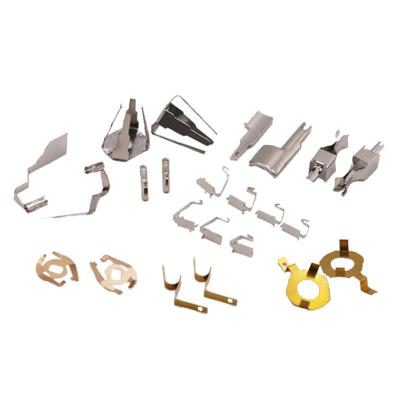 China Electrommunication Customized Surface Treatment Manganese Steel Metal Hardware Silver And Gold Stamping Parts For Industry for sale