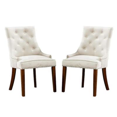 China Different Color Options Luxury Mordern Tufted Cream Velvet Dining Chairs for sale