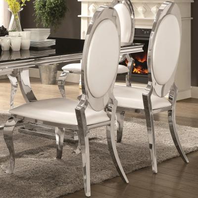 China Luxury modern luxury use stainless steel event dining table and dinner chairs for sale