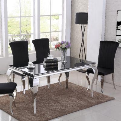 China Luxury Use Stainless Steel American Dining Table Combo With Chair for sale