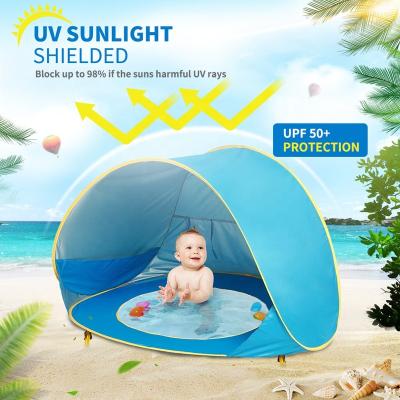 China New Style Hot Selling Children Playhouse Kids Portable Baby Beach Castle Tent Extended Pop Type Small for sale