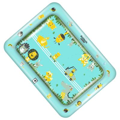 China Skin Friendly Kingpou 2022 Hot Sale 0.3mm Green PVC Baby Activity Toys Inflatable Water Play Mat for sale