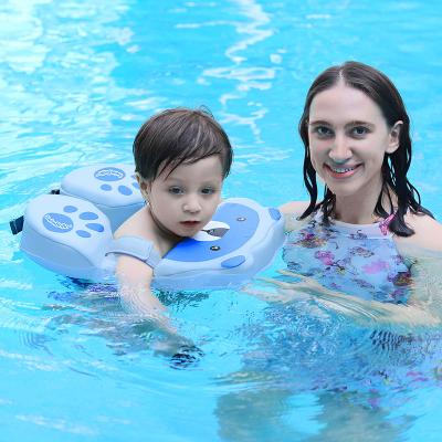 China 2021 New Bear Baby Float Ring Blue Non-inflatable Newborn Swim Ring Non-inflatable Armpit Ring for sale