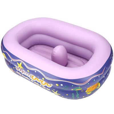 China 2022 Sustainable Hot Selling Children's Eco-Friendly 2022 Hot Sale Kids Portable Infant PVC Baby Swimming Tub Plastic Foldable Inflatable Bathing Tub for sale