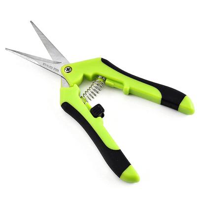 China Anti-Slip Garden Pruning Scissors Hydroponics Plant Stainless Straight Handle Blade Plant Balancing Scissors for sale