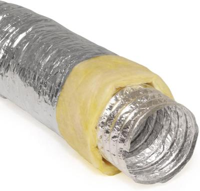 China HAVC System Air Conditioner Aluminum Foil Pipe Acoustic Duct 4 6 6 8 10 Inch 10m for sale