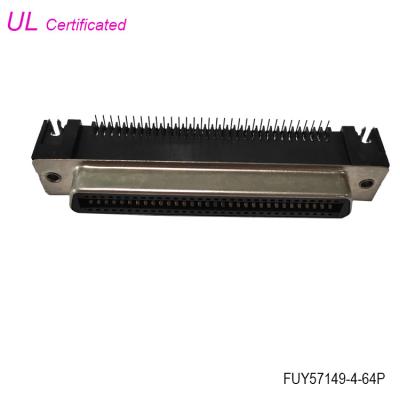 China 32 paren Amphenol-van PCB Rechte hoek Vrouwelijke 64 Pin Centronics Connector Te koop